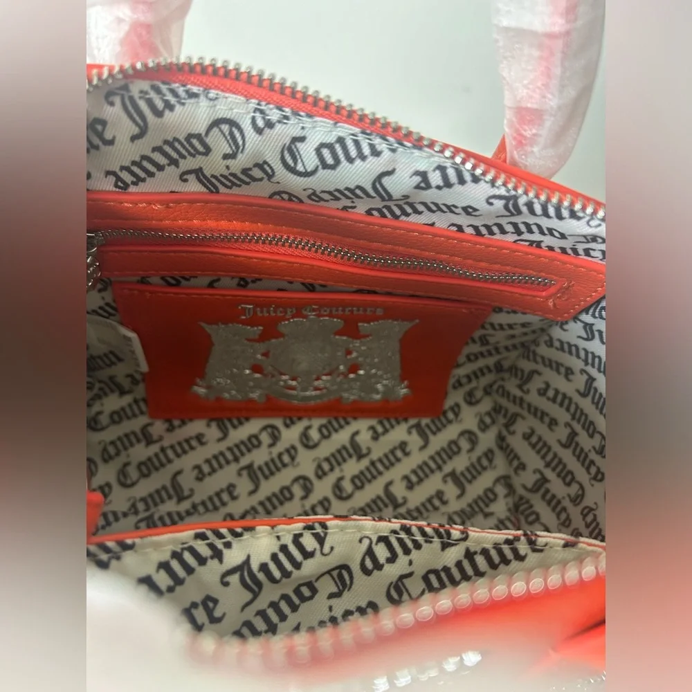 Juicy Couture UK Orange Leather silver stud Satchel Bag